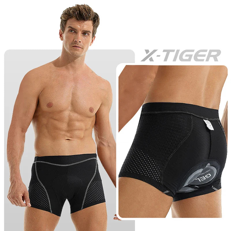 X-TIGER Men's Cycling Underwear with 5D Gel Cushioned MTB Boxer Cycling Shorts Road Cycling Underwear Cycling Equipment Pi-Mart