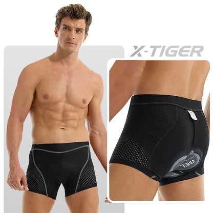 X-TIGER Men's Cycling Underwear with 5D Gel Cushioned MTB Boxer Cycling Shorts Road Cycling Underwear Cycling Equipment Pi-Mart