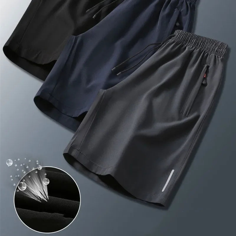 Summer Men Shorts Ice Silk Running Gym Sport Shorts Quick Dry Breathable Beach Short Pant Fitness Jogging Cool Casual Sportswear Pi-Mart