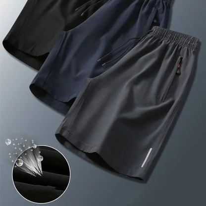 Summer Men Shorts Ice Silk Running Gym Sport Shorts Quick Dry Breathable Beach Short Pant Fitness Jogging Cool Casual Sportswear Pi-Mart