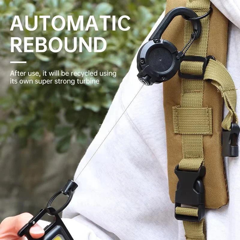 Outdoor Retractable Key Chain Mountaineering Buckle Key Chain Anti-loss Anti-theft High Rebound Easy To Pull Pi-Mart