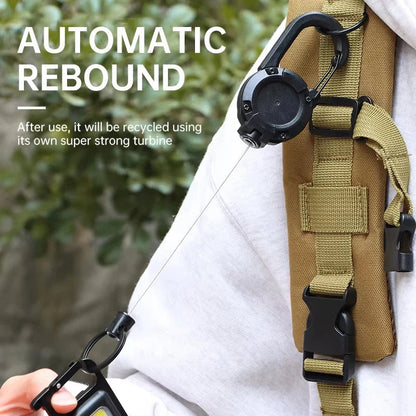 Outdoor Retractable Key Chain Mountaineering Buckle Key Chain Anti-loss Anti-theft High Rebound Easy To Pull Pi-Mart