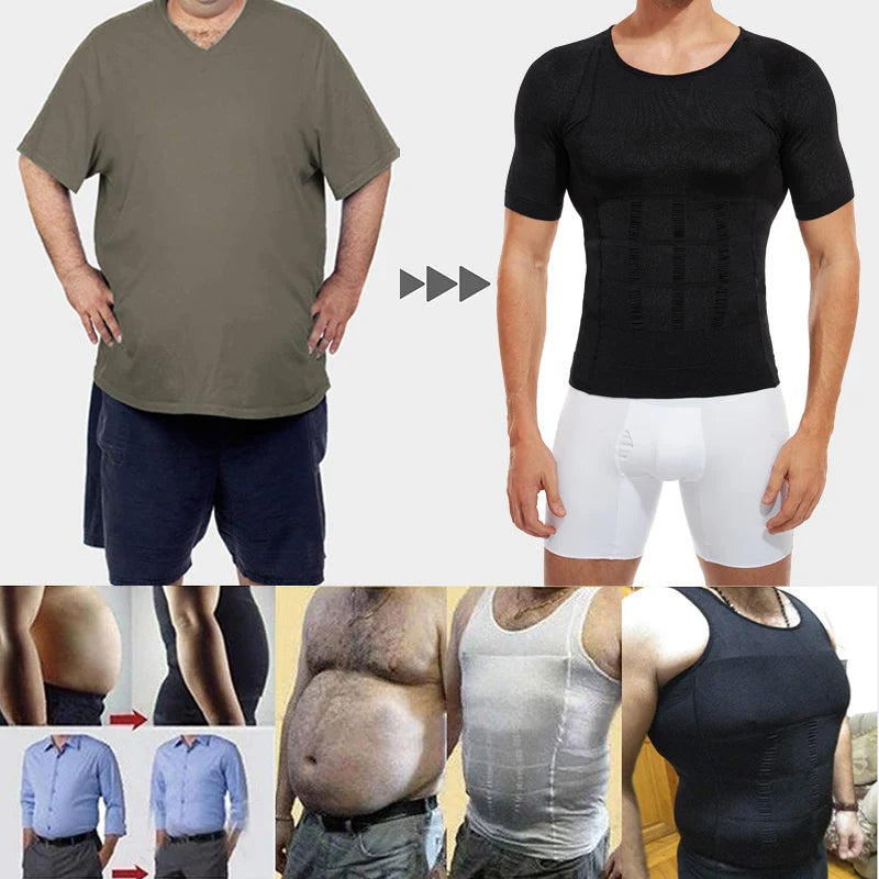 Men Slimming Body Shaper Compression Shirt Gynecomastia Slim Shapewear Belly Shapers Tummy Reducing Tops Waist Trainer Shapewear NovaCart