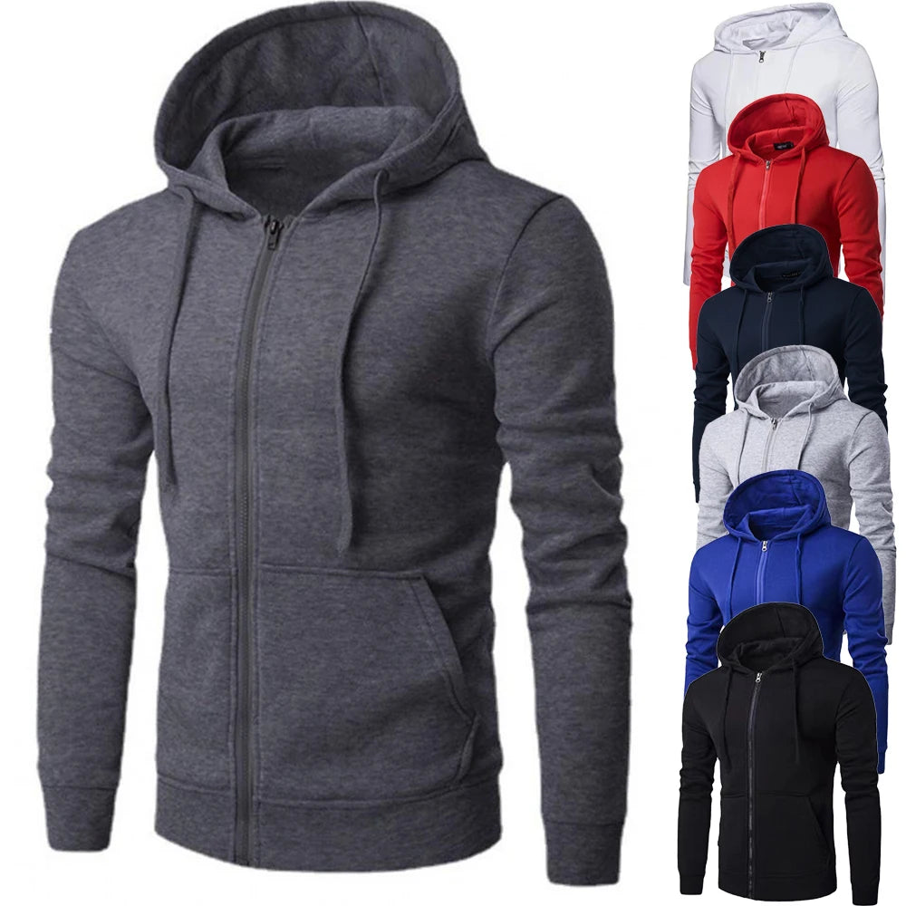 Autumn Men Sweatshirts Long Sleeve Jacket Hoodie Zipper Closure Jacket Male Hoodies Sweatshirt Slim Fit Male Clothing NovaCart