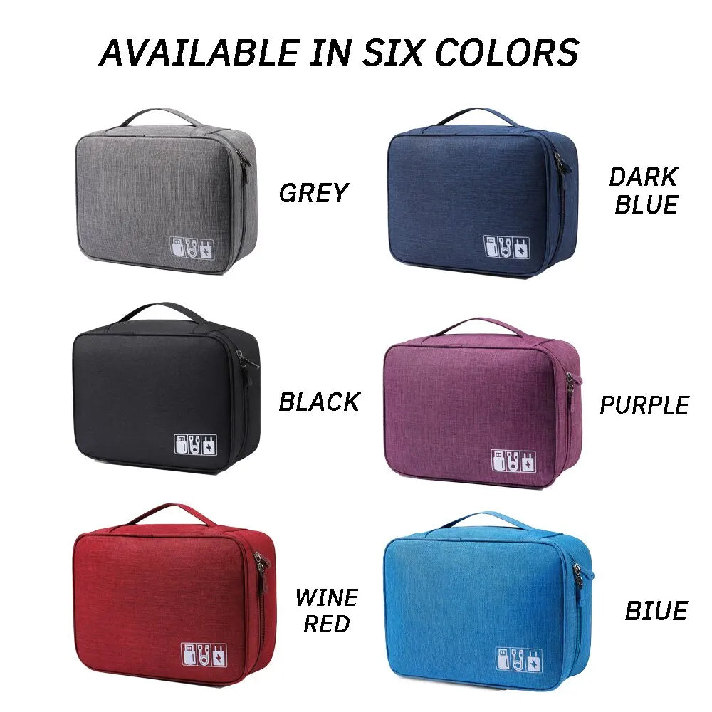 Cable Storage Bag Waterproof Digital Electronic Accessories Organizer Portable Travel Cable Organizer Case For USB Cable Charger Pi-Mart