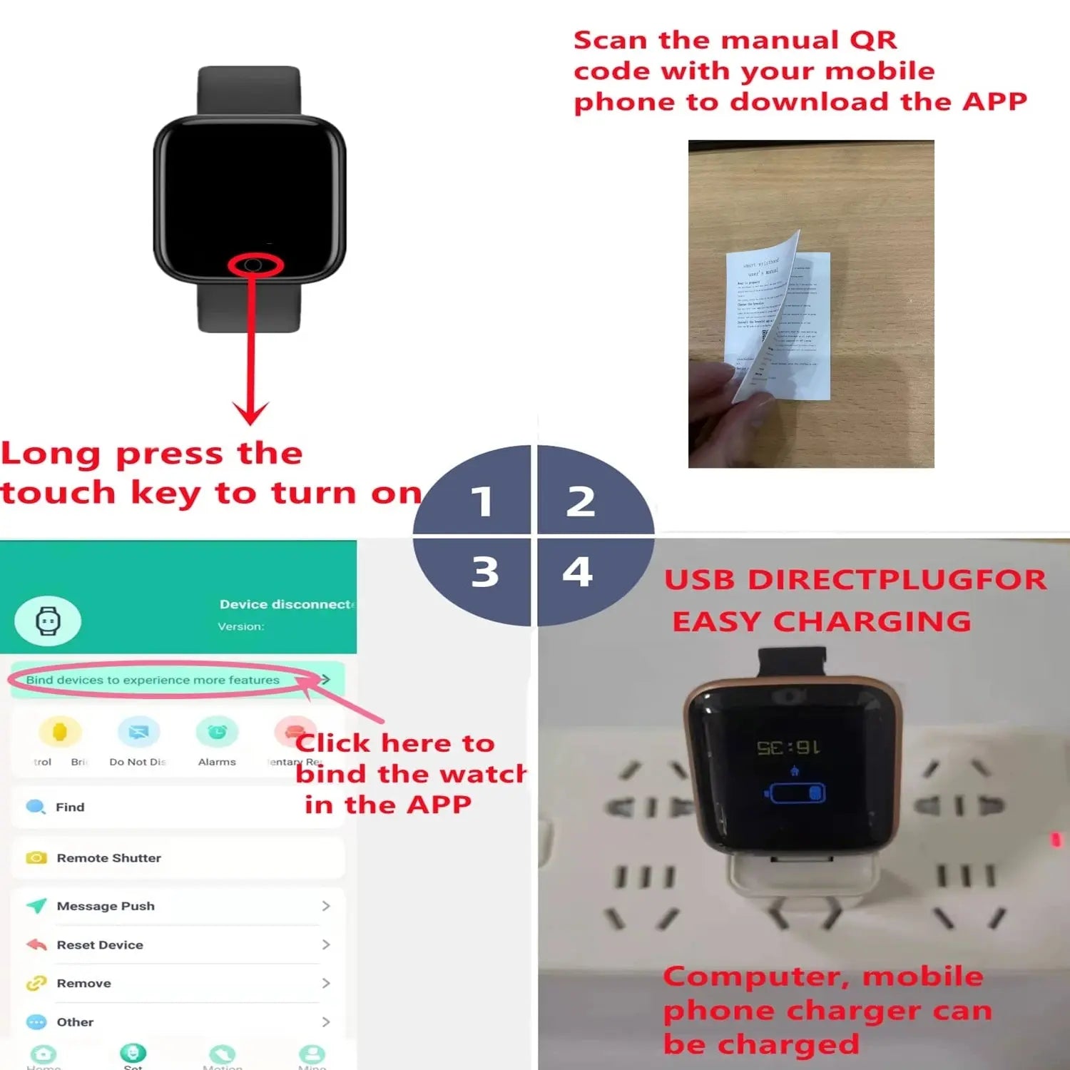 Smartwatch Men Women Wristwatches Smart Watch Message Fitness Monitor Bracelet Birthday Gift Electronic Clock For Android IOS NovaCart