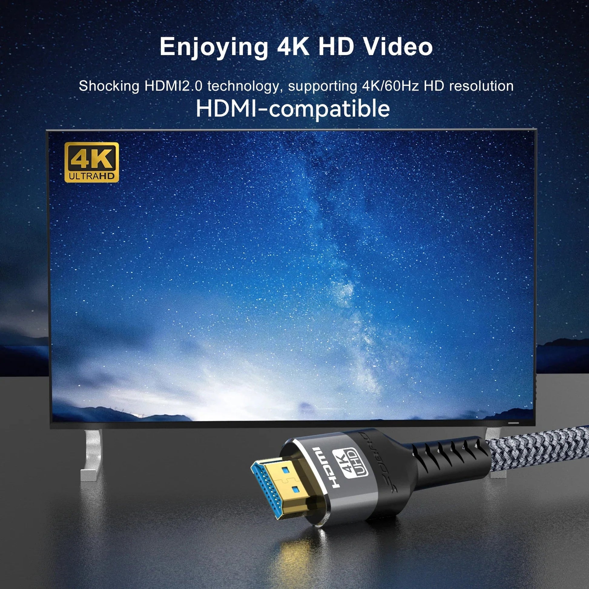 HDMI Cable 4K 60Hz HDMI-Compatible Ultra HD 1080P 120Hz High Speed Video Audio HDMI 2.0 Cable For PS4 TV Laptop Monitor Rtx3080 Pi-Mart