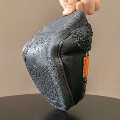 House Suede Slippers for Men TPR Sole Non Slip Durable Soft Warm Memory Foam Cushion Comfortable Living Room Shoes NovaCart