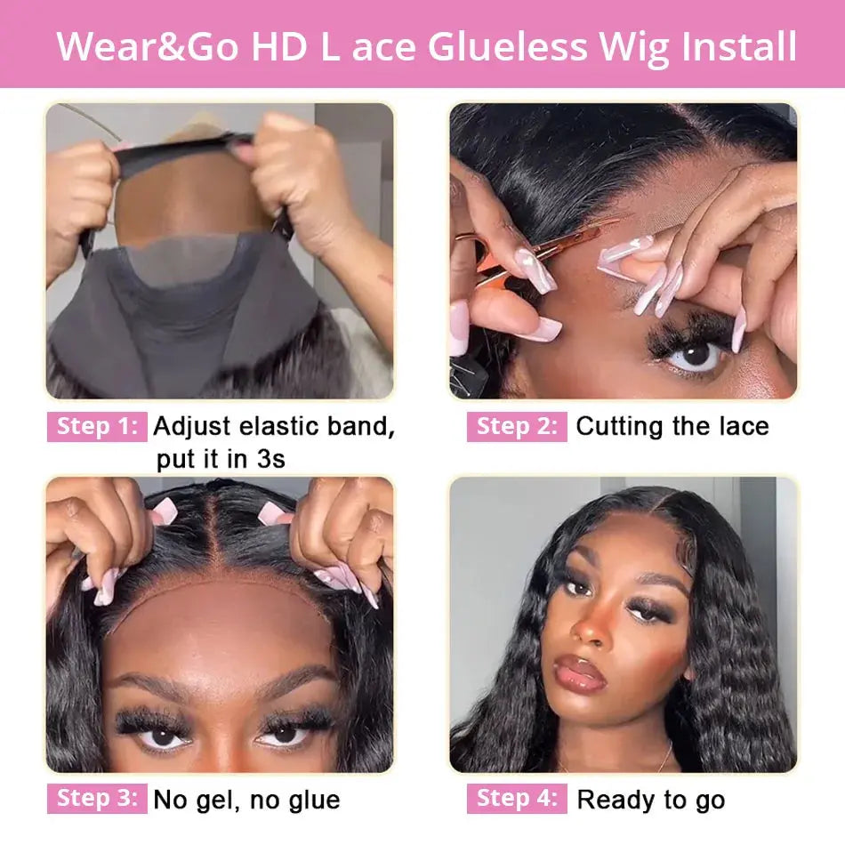 40 50 Inch HD 13x6 Deep Wave Lace Frontal Wigs Brazilian 13x4 Water Wave Curly Lace Front Human Hair Wigs For Women 300 Density NovaCart