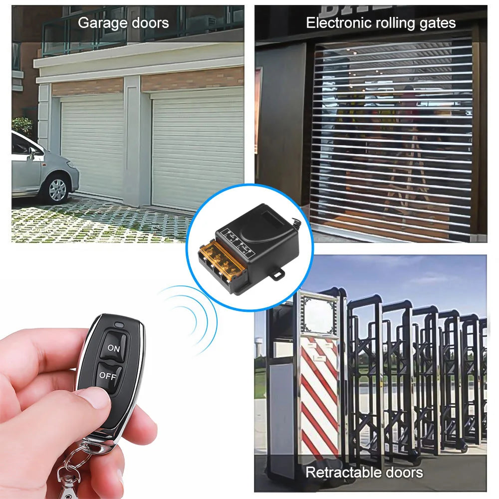 433Mhz Wireless Remote Control Switch AC 110V 220V 10A Relay 1CH Receiver Controller and 2botton RF 433 Mhz Transmitter Pi-Mart