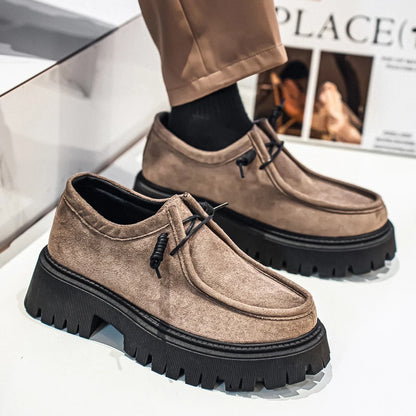 Men's Shoes 2025 Autumn New Style High-heel Thick-soled Loafers, Durable and Retro Casual Shoes, Everyday Street Trend Sneakers NovaCart