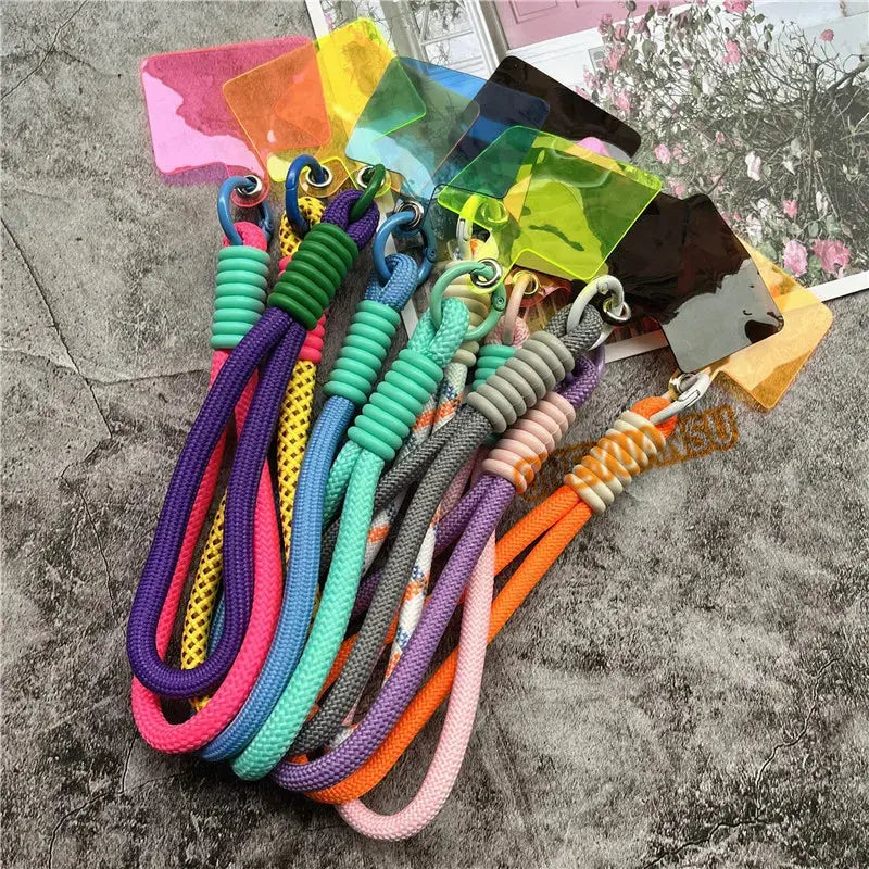 Wrist Strap for Phone Contrasting Colors Lanyard Keys Metal Keyring Accessories With Patch Cellphone Charm Luxury Hand Strap NovaCart