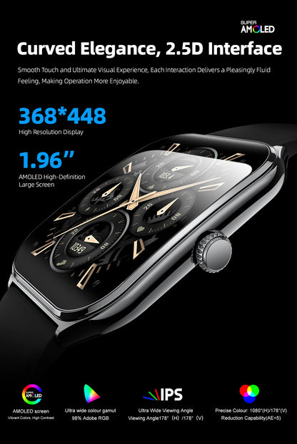 2026 New Smartwatch 1.96 inch Ultra-thin Bluetooth Call Health Monitor IP68 Waterproof 100 Sport Smart Bracelet For  Android iOS NovaCart