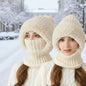 Winter Lined Knit Hat with Earflap & Hooded Neck Gaiter FitiqueFit