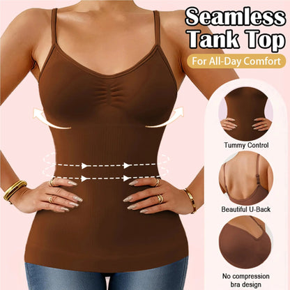 1pc Womens Camisole Shapewear Tops Tummy Control Built in bra Tank Shaping Body Shaper Slimming Cami Vest Corset NovaCart