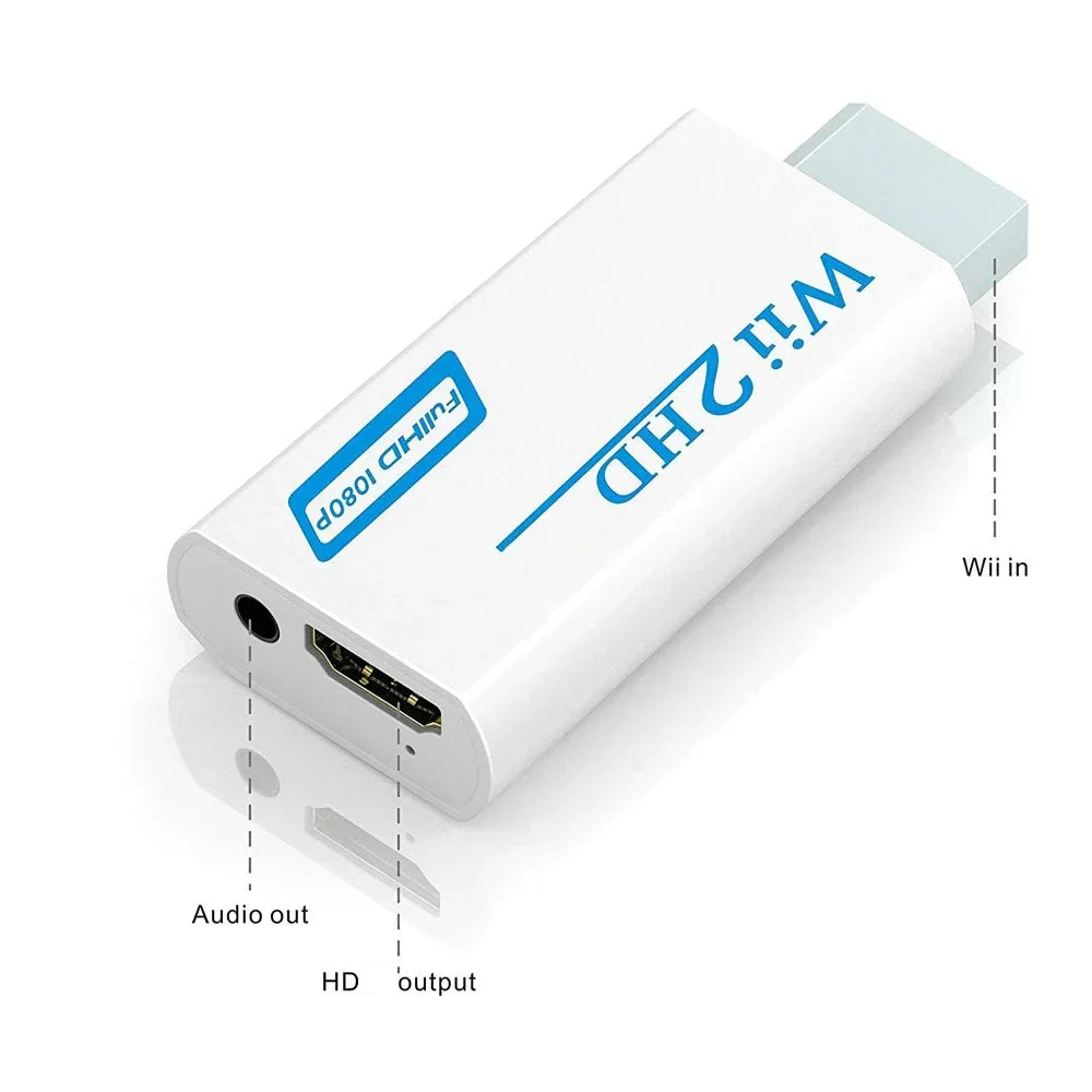 Wii To HDMI-Compatible Converter 1080P Full HD Adapter Connector 3.5mm Video Audio for PC HDTV Monitor Wii2HDMI-Compatible Pi-Mart