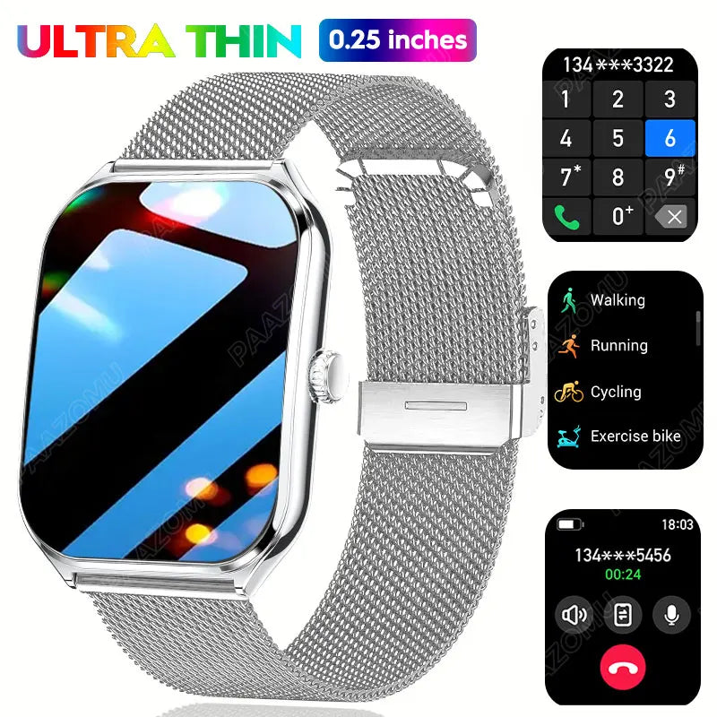 2026 New Smartwatch 1.96 inch Ultra-thin Bluetooth Call Health Monitor IP68 Waterproof 100 Sport Smart Bracelet For  Android iOS NovaCart