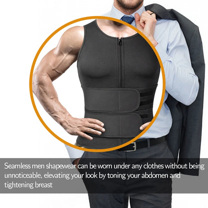 Neoprene Men's Shapers Sweat Vest for Men Waist Trainer Vest Adjustable Workout Body Shaper with Double Zipper for Sauna Suit NovaCart