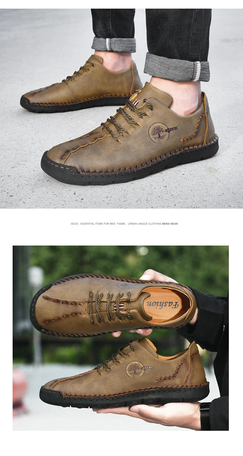 Hot Sale Comfortable Men's Casual Shoes Loafers Large Size Sneakers Quality PU Leather Handmade Shoes Men Flats Moccasins Shoes NovaCart
