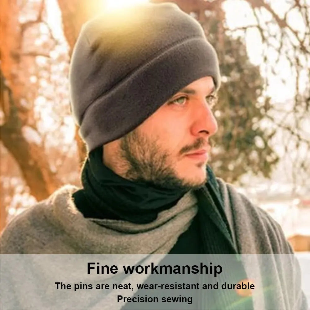 1PC Warm Winter Skull Cap Soft Polar Fleece Hat Thick Windproof Cap Outdoor Beanie Cap Ski Cap Unisex Suitable For Unisex Pi-Mart