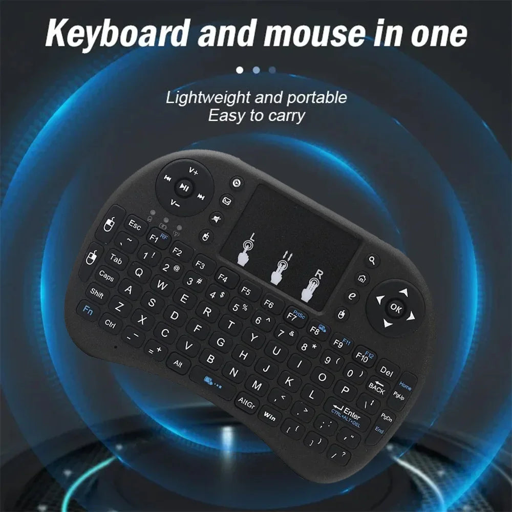 MRSVI I8 2.4G Mini Wireless Keyboard Classic Black Air Mouse Remote Control Touchpad for Android TV Box PC Smart TV Pi-Mart