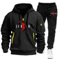 Men 2025 Autumn Winter Printed Blazer and Tracksuit Pants Set Casual Jogging Sportswear for Outdoor Activities and Street Fashio NovaCart