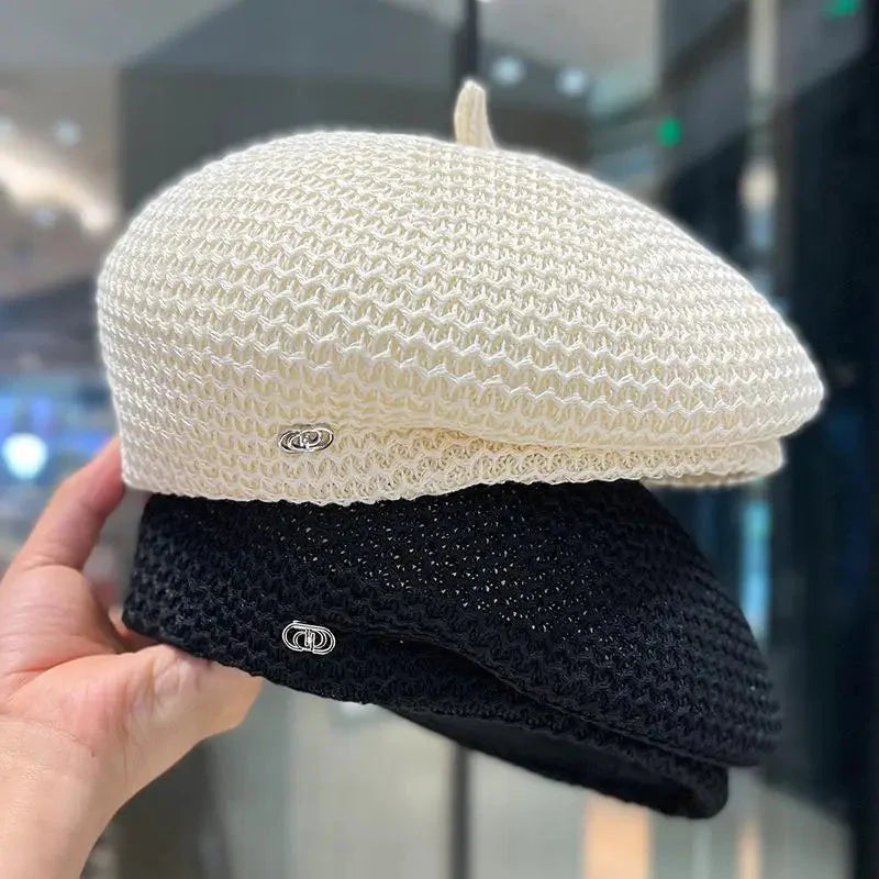 Women’s Pleated Paper Straw Beret FitiqueFit