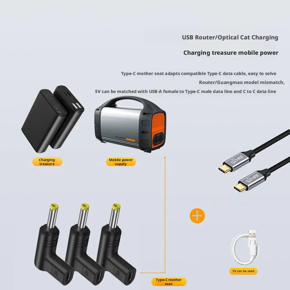 TypeC PD to DC Power Connector Universal 5V 9V 12V Type C to DC Jack Plug Charging Adapter Converter for Router Tablet Mini Fans Pi-Mart
