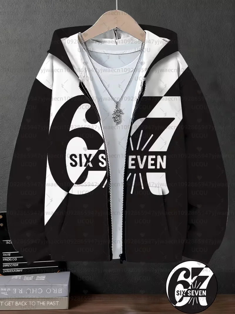 Hoodies For Kids 67 Six Seven Italian Brain Rot Math Joke Tops Y2k Game Saying Zipper Clothes Graphic Y2k Children's Hoodies NovaCart