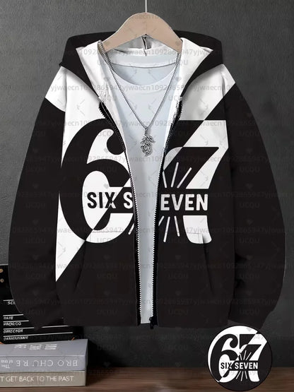 Hoodies For Kids 67 Six Seven Italian Brain Rot Math Joke Tops Y2k Game Saying Zipper Clothes Graphic Y2k Children's Hoodies NovaCart