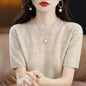 Summer Thin Knitted T Shirts for Women Casual Tees Ladies Fashion Blusas Harajuku T-Shirts Ropa Mujer Elegant Tops Woman Clothes NovaCart