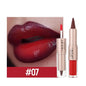 2IN1 Tapered Gradient Lipliner Pen Nude Brown Mirror Glass Lip Gloss Matte Lip Liner Waterproof Lip Contour Non Stick Makeup NovaCart