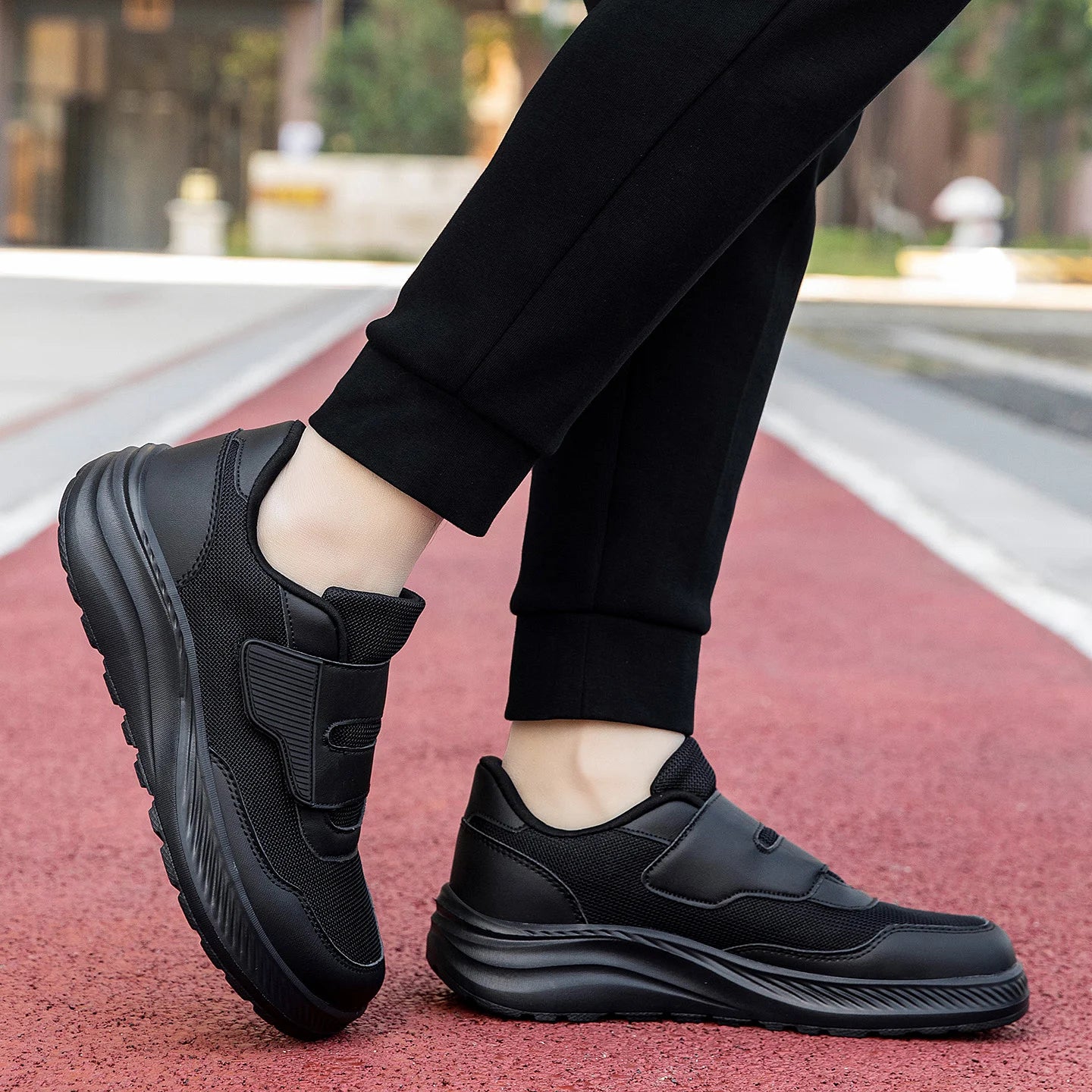 Diabetic Shoes for Men Comfort Walking Shoes for Elderly Swollen Feet Orthopedic Adjustable Double Strap Hook and Loop Sneakers NovaCart