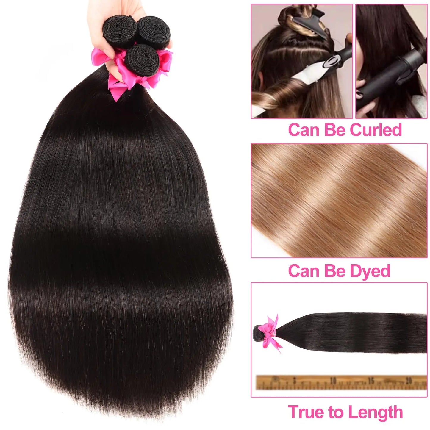 Straight Bundles Human Hair 12A Human Hair 4 Bundles Straight Hair 20 22 24 26 Inch Brazilian Virgin Deal Human Hair Extensions NovaCart