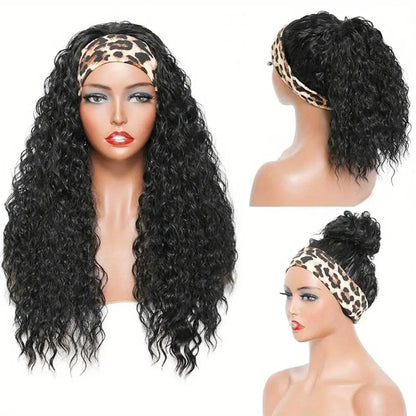 Headband Wigs Human Hair Water Wave Wig 250 Density 100% Real Human Hair Wigs None Lace Front Wigs Full Machine Made Wigs NovaCart