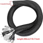 1M 3M 5M Braided Cable Sleeve PET Nylon Wrapping Cable Casing Cable Sleeves Wire for Desk PC TV Wire Protector Cable Wrap Cover Pi-Mart