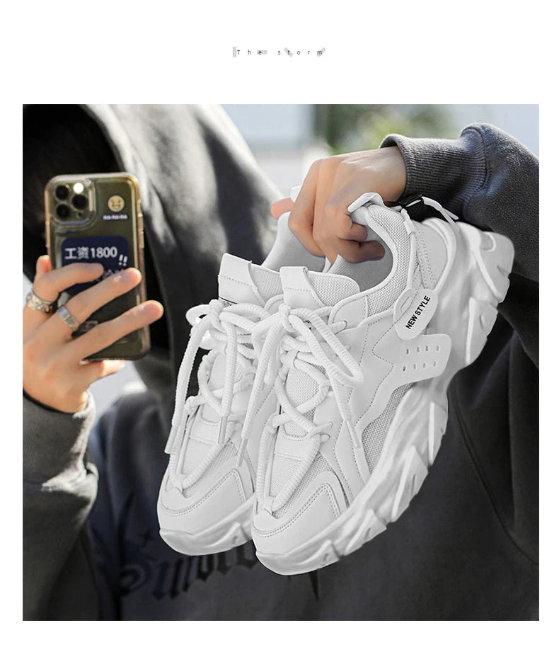 Men's Shoe Breathable Thick Soled Casual Sneakers Outdoor Running Four Seasons New Tennis Men Soft Soles Comfort Male Sneakers NovaCart