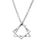Geometry Interlocking Square Triangle Male Pendant Stacking Streetwear Necklace