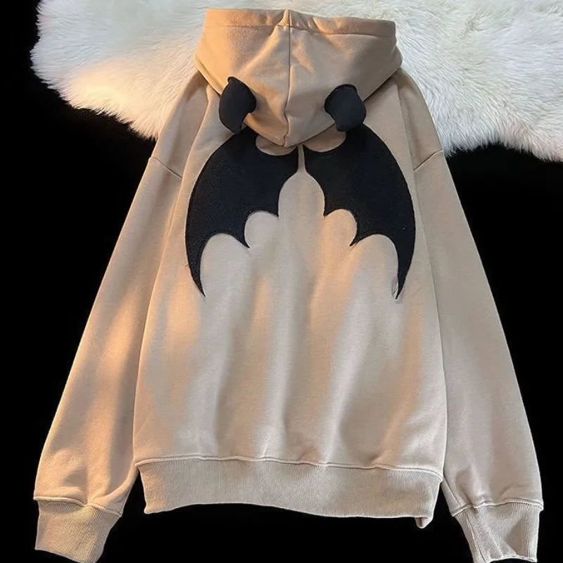 Hoodies Devil Women Men Dark Style Vintage Harajuku Hoody Zip Up Sweatshirt Hip Hop Streetwear Y2k Aesthetic Grunge Cardigan NovaCart