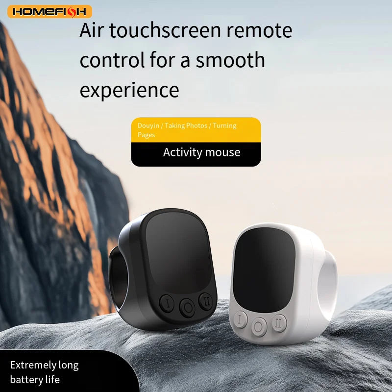 Mouse Ring Remote Control with Touchpad,Smart Automatic Screen Clicker Device，Continuous Clicker，Scrolling Ring Remote Control S Pi-Mart