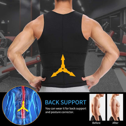 Neoprene Men's Shapers Sweat Vest for Men Waist Trainer Vest Adjustable Workout Body Shaper with Double Zipper for Sauna Suit NovaCart