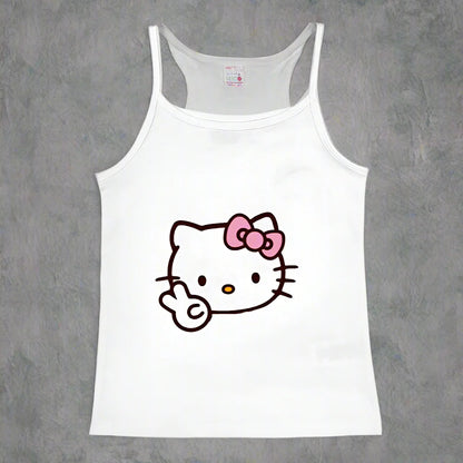 Y2K Hello Kitty Crop Top – Emo Girls Vintage Punk Tank FitiqueFit