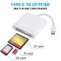 3 in 1 Type C To CF/SD/TF Card Adapter SD Card Adapter Memory Card Reader CF SD TF Compact Camera Card Reader for iPad iPhone 15 Pi-Mart