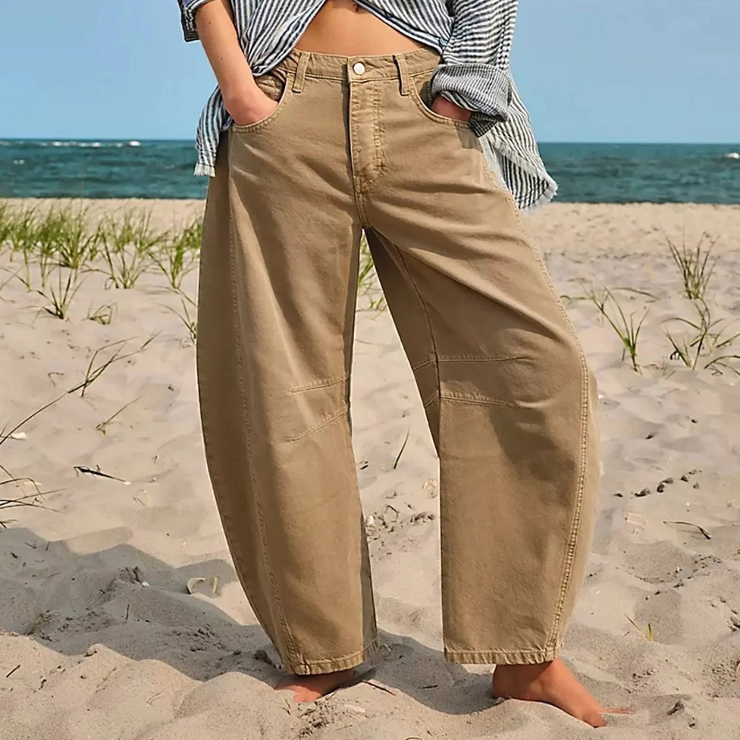 Women's Y2K Baggy Mid-Waist Wide-Leg Jeans – 90s Streetwear Vibe FitiqueFit