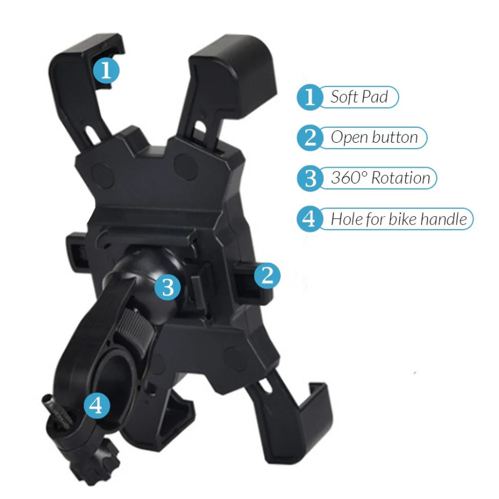 Universal Waterproof Bicycle Phone Holder Adjustable Clamp for Motorcycles Cycling Accessories Bike Rearview Mirror Mount Pi-Mart