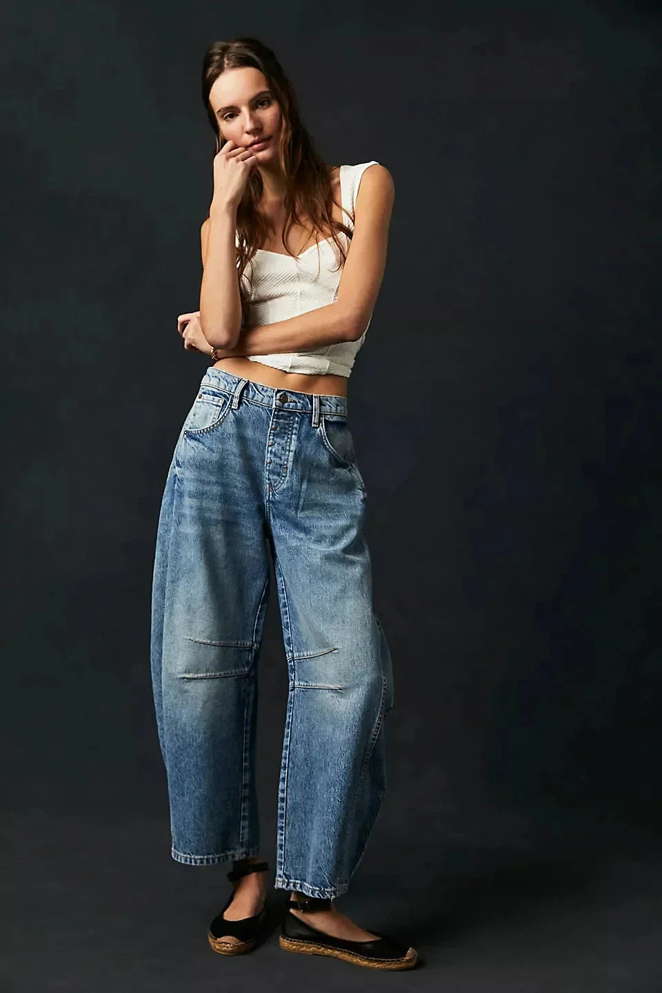 Women’s Elastic Waist High Waisted Jeans FitiqueFit