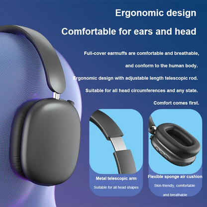 Newest ANC Max Bluetooth Headphone Active Noise Cancelling Wireless Earphone Over Ear Games Headphones ENC HD Mic Stereo Headset NovaCart