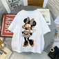 Disney New Minnie Kawaii Fun Women's Printed T-shirt Fashion Summer Cartoon Minnie Top Y2K Women's Extra Large Cotton T-shirt NovaCart