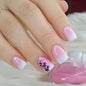 24Pcs Short Square Coffin False Nails Square Fake Nails with Glue French Glitter Wearable Acrylic Nails Set Press on Nail Tips NovaCart
