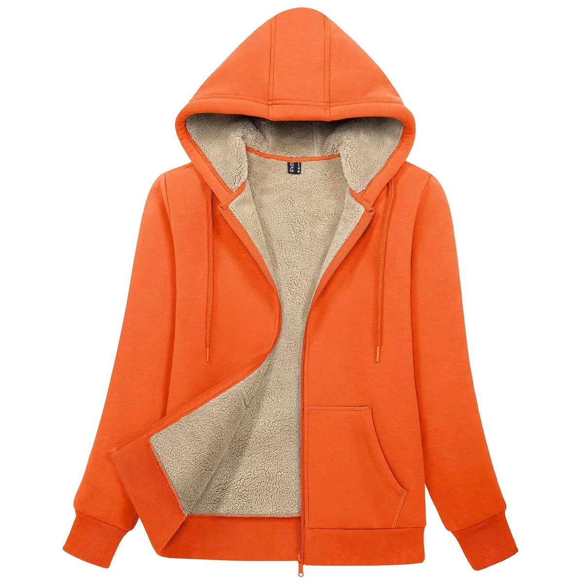 Sherpa-Lined Fleece Zip-Up Hoodie Jacket Women FitiqueFit